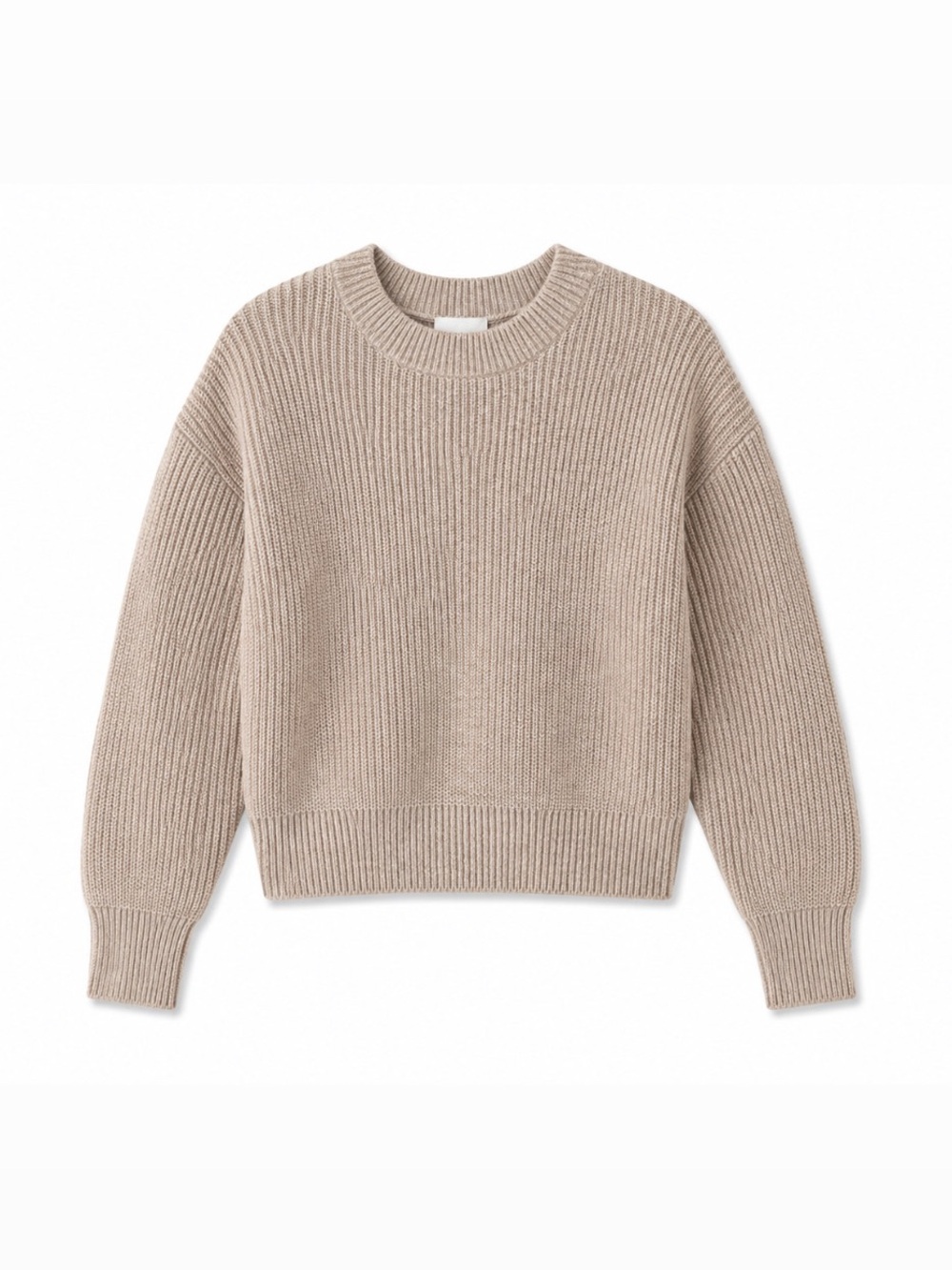 Uniqlo Biege Cotton Crewneck Knit Sweater | Size XS